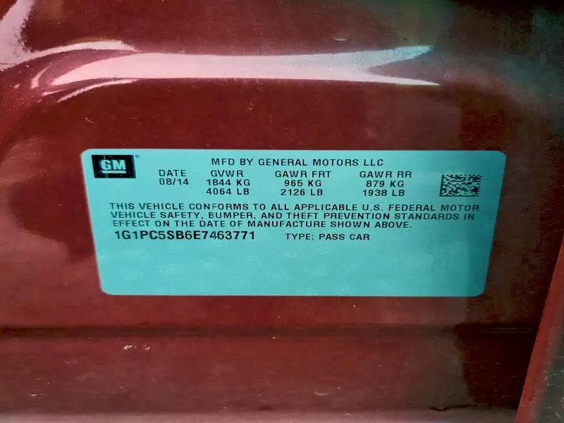 2014 CHEVROLET CRUZE LT  