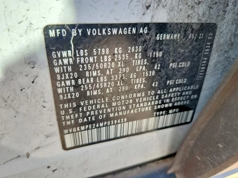 2021 VOLKSWAGEN ID.4 PRO S  