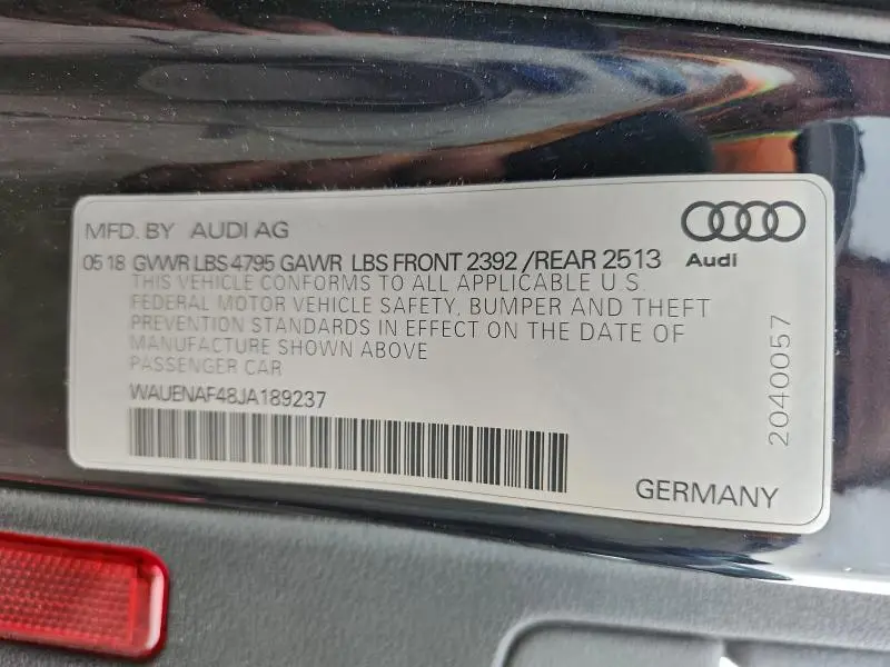 2018 AUDI A4 PREMIUM PLUS  