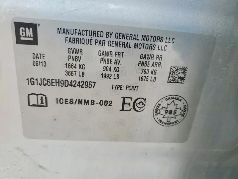 2013 CHEVROLET SONIC LT  