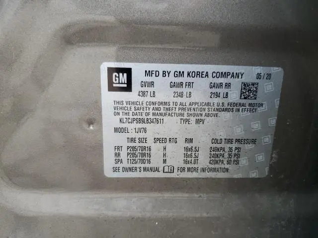 2020 CHEVROLET TRAX 1LT  