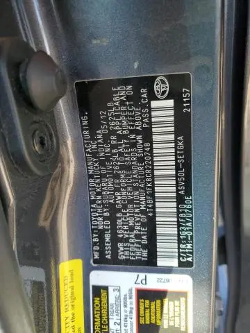 2012 TOYOTA CAMRY BASE  