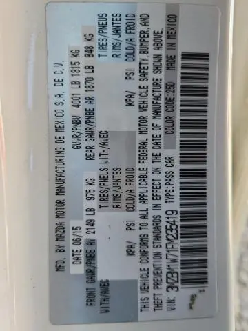 2015 MAZDA 3 GRAND TOURING  