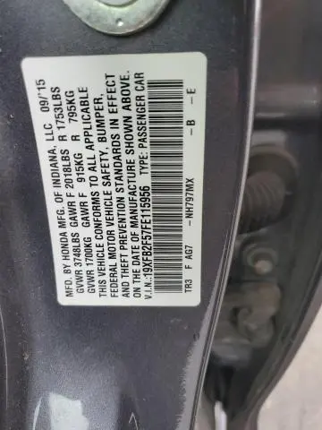 2015 HONDA CIVIC LX  