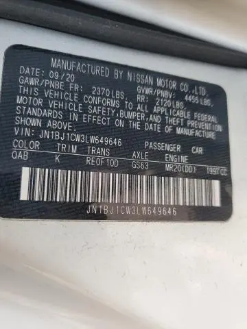 2020 NISSAN ROGUE SPORT S  