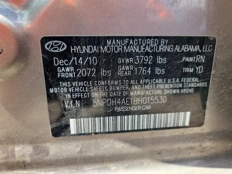 2011 HYUNDAI ELANTRA GLS  