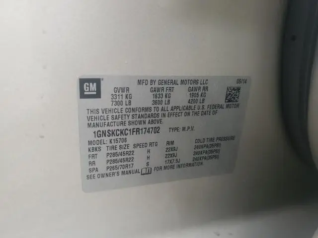 2015 CHEVROLET TAHOE K1500 LTZ  