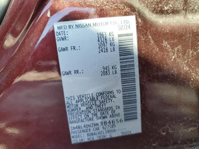 2024 NISSAN ALTIMA SV
