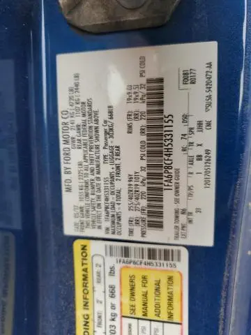 2017 FORD MUSTANG GT