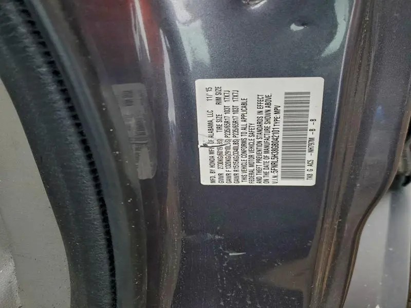 2016 HONDA ODYSSEY SE  