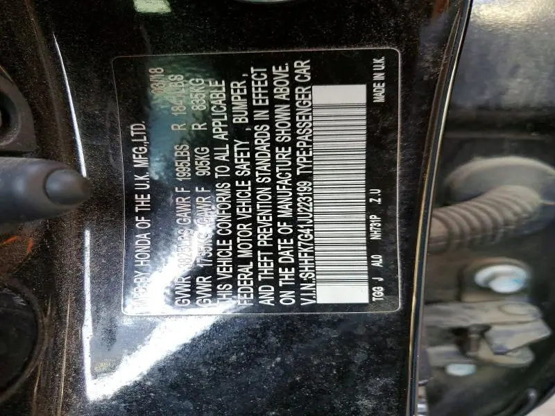 2018 HONDA CIVIC SPORT  