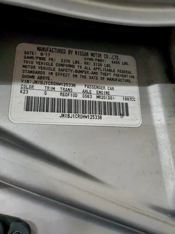 2017 NISSAN ROGUE SPORT S  