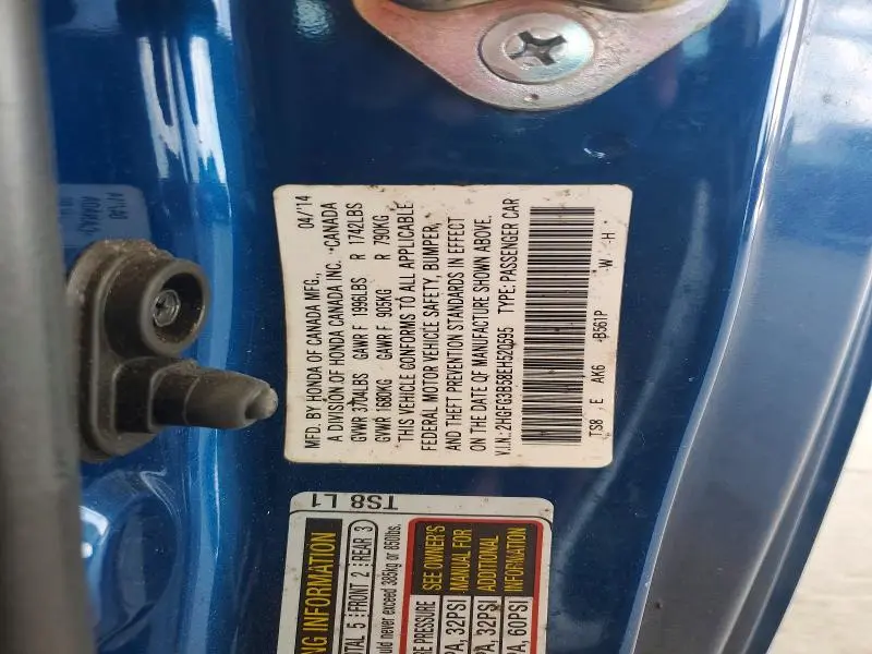 2014 HONDA CIVIC LX  
