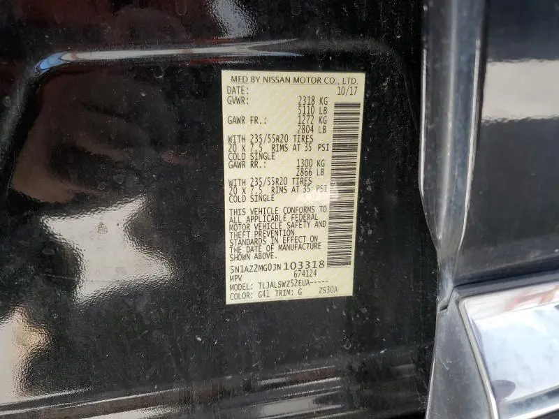 2018 NISSAN MURANO S  