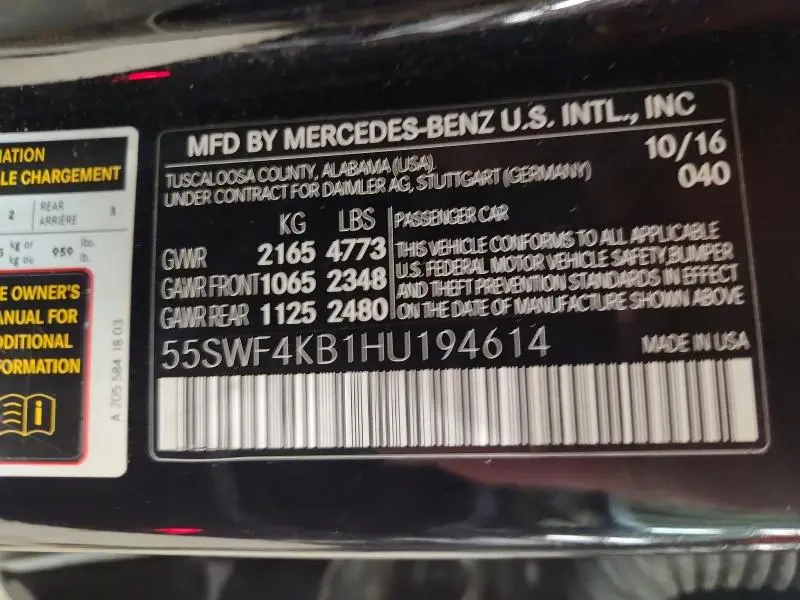 2017 MERCEDES-BENZ C 300 4MATIC  