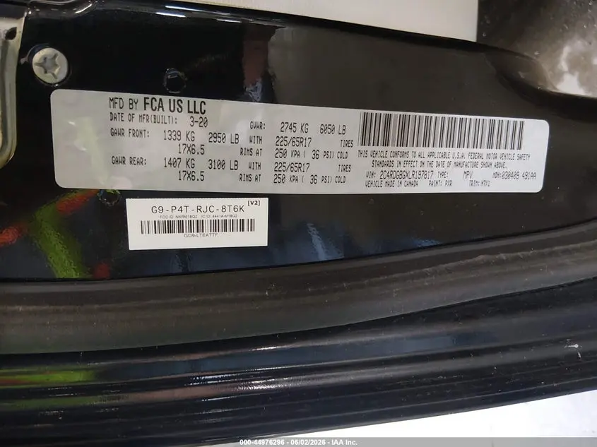 2020 DODGE GRAND CARAVAN SE