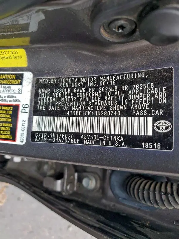 2017 TOYOTA CAMRY LE  