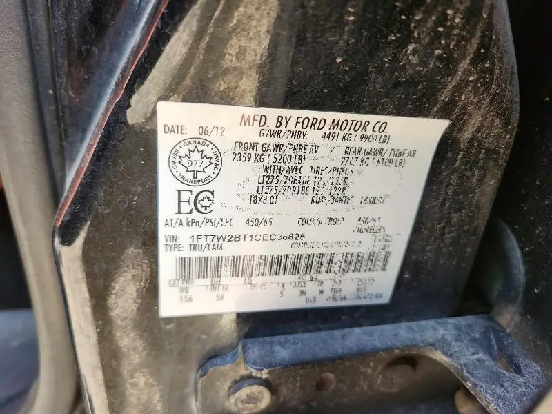 2012 FORD F250 SUPER DUTY  