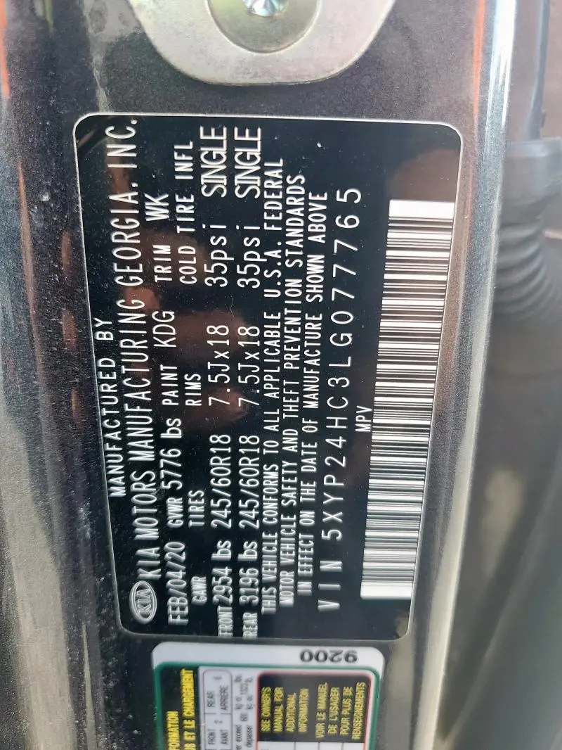 2020 KIA TELLURIDE LX  