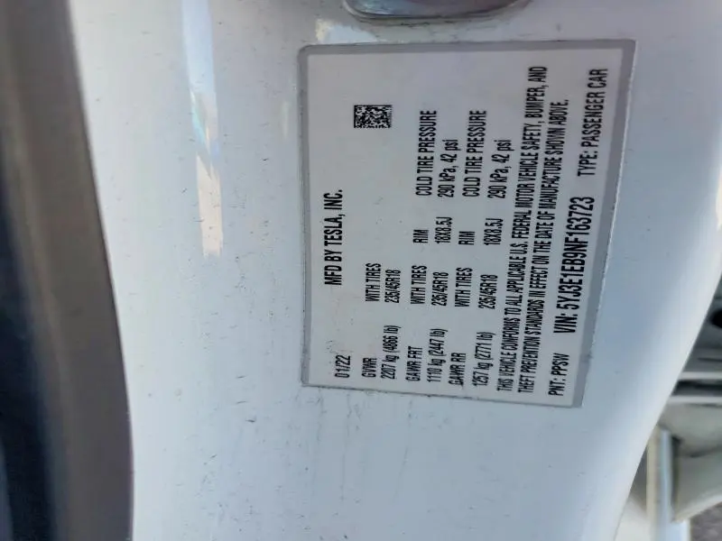 2022 TESLA MODEL 3   