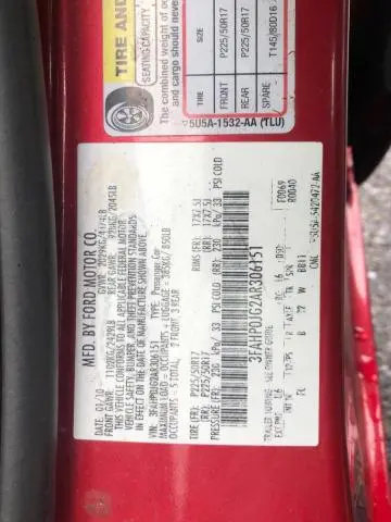 2010 FORD FUSION SEL  