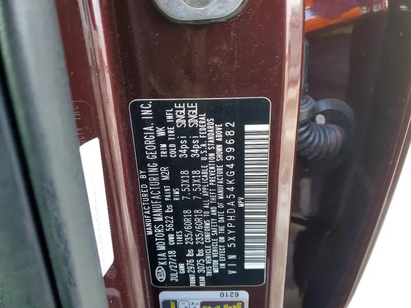 2019 KIA SORENTO EX V6  