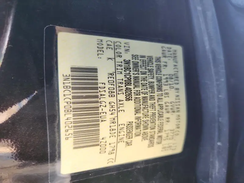 2011 NISSAN VERSA 1.8 S  