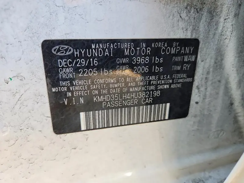 2017 HYUNDAI ELANTRA GT BASE  