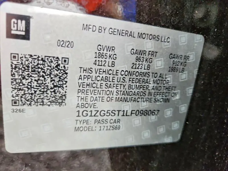 2020 CHEVROLET MALIBU   