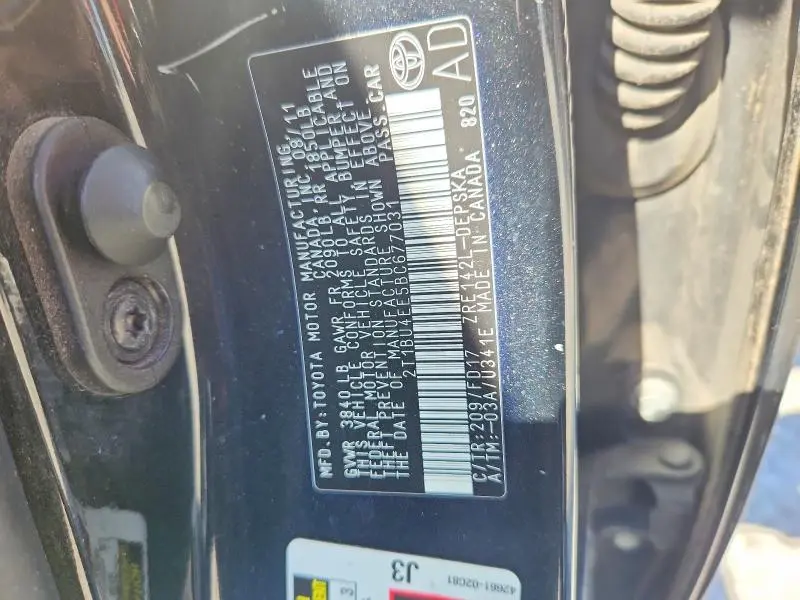 2011 TOYOTA COROLLA S  