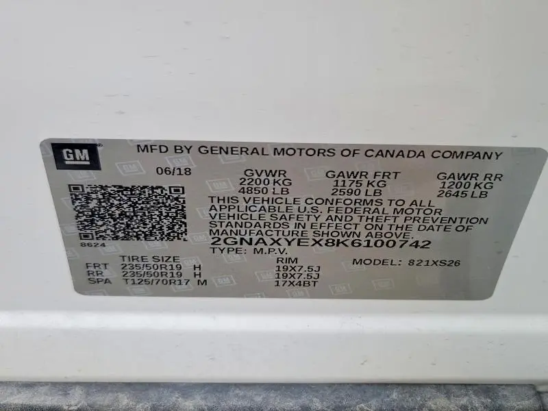 2019 CHEVROLET EQUINOX PREMIER  