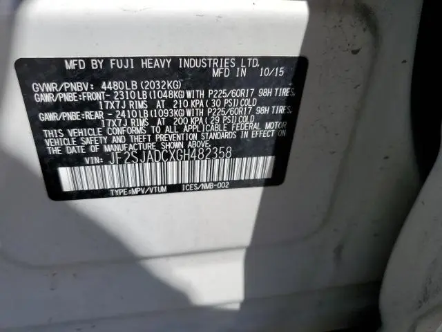 2016 SUBARU FORESTER 2.5I PREMIUM  