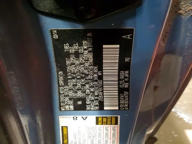 2014 TOYOTA FJ CRUISER BASE  