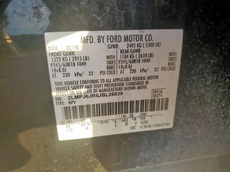 2018 LINCOLN MKX PREMIERE