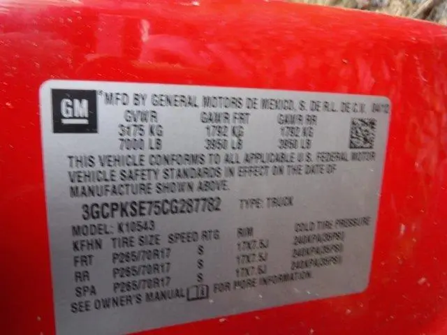 2012 CHEVROLET SILVERADO K1500 LT