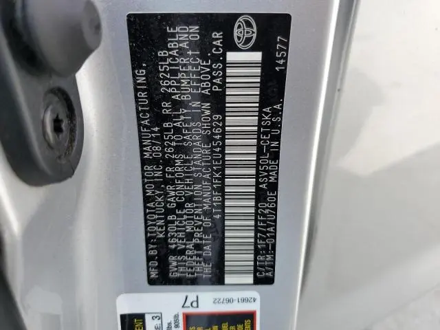 2014 TOYOTA CAMRY L  