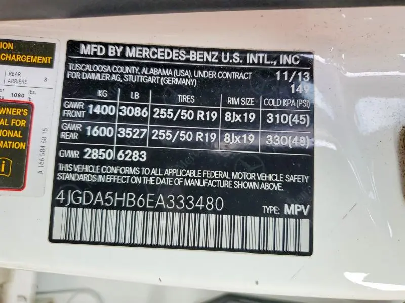 2014 MERCEDES-BENZ ML 350 4MATIC  