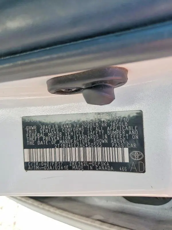 2010 TOYOTA COROLLA S  