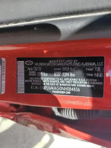 2022 HYUNDAI ELANTRA SEL  