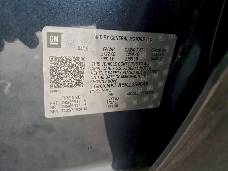 2019 GMC ACADIA SLE  