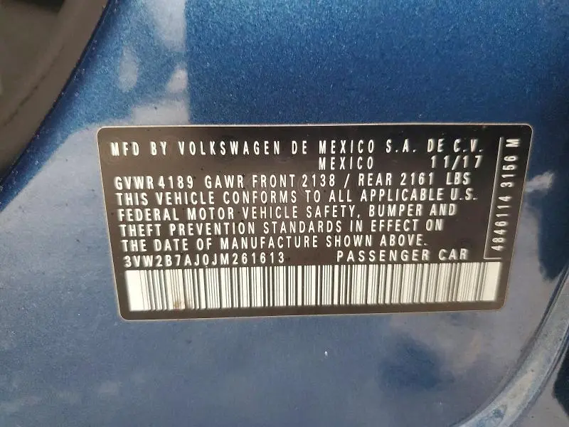 2018 VOLKSWAGEN JETTA S  