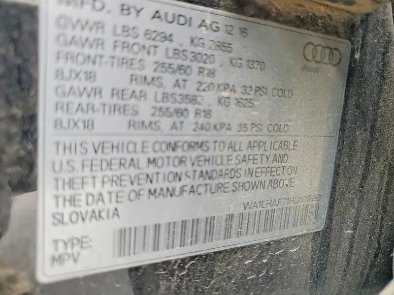 2017 AUDI Q7 PREMIUM PLUS  