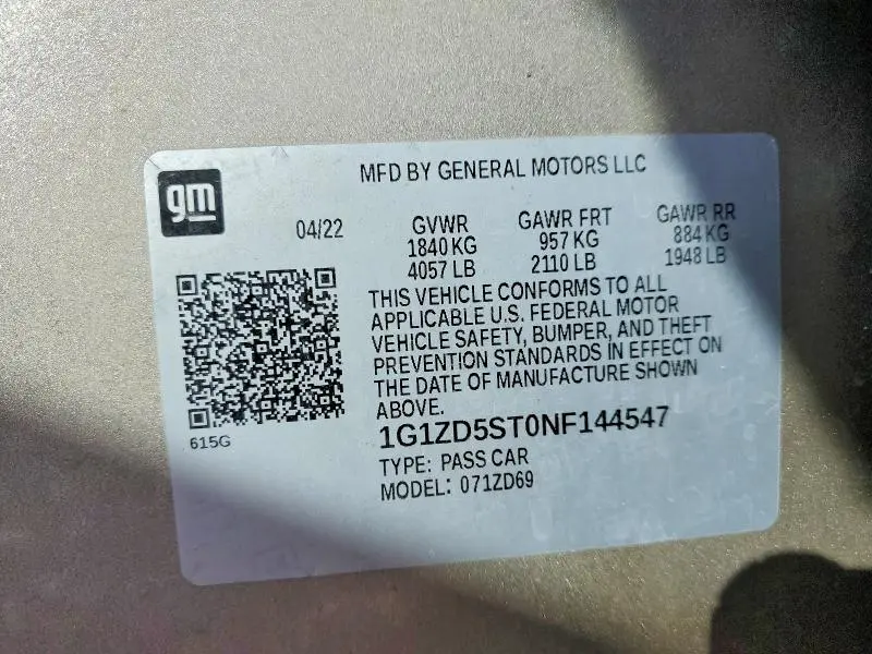 2022 CHEVROLET MALIBU LT  