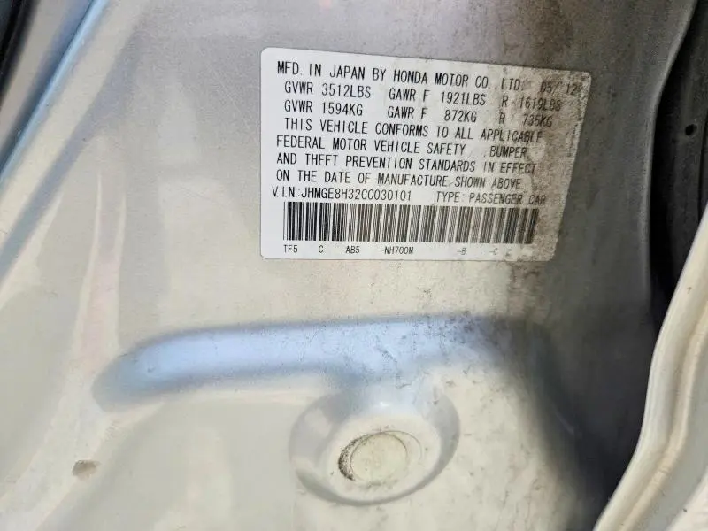 2012 HONDA FIT   