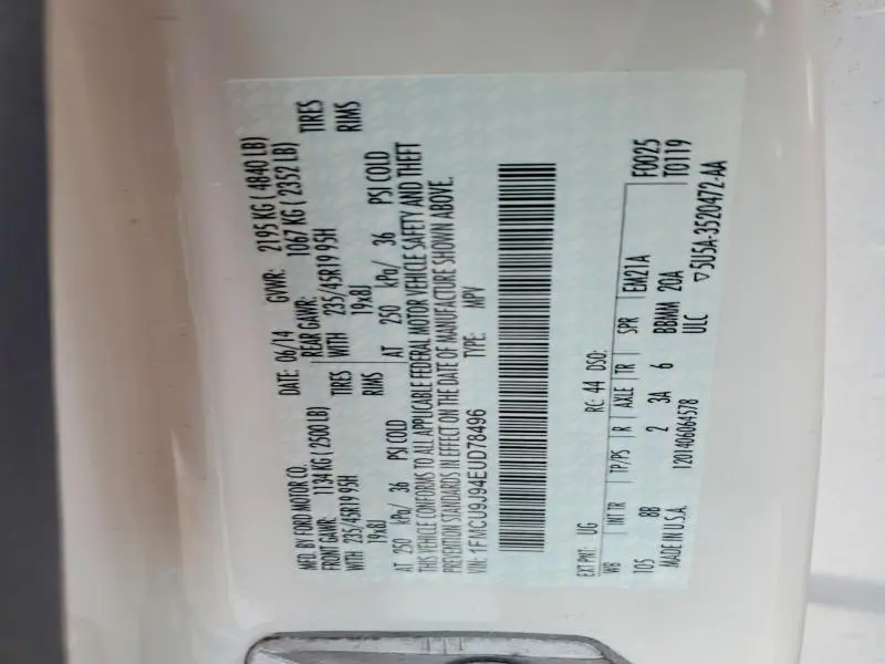 2014 FORD ESCAPE TITANIUM  