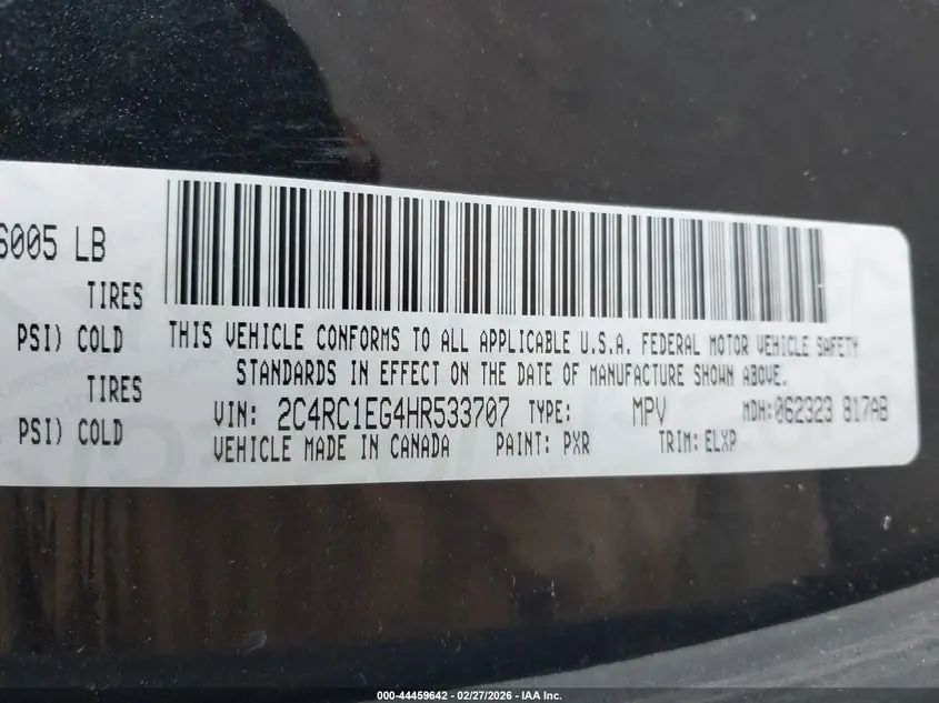 2017 CHRYSLER PACIFICA TOURING-L PLUS