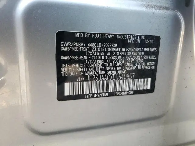 2014 SUBARU FORESTER 2.5I  