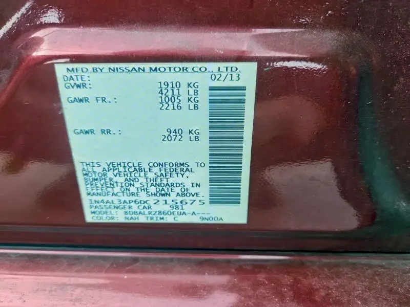 2013 NISSAN ALTIMA 2.5  