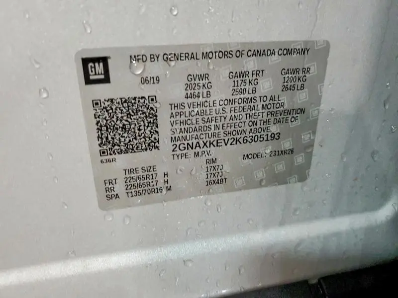 2019 CHEVROLET EQUINOX LT  