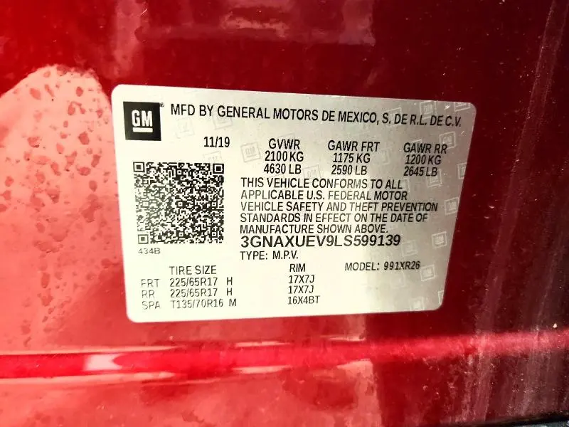 2020 CHEVROLET EQUINOX LT  